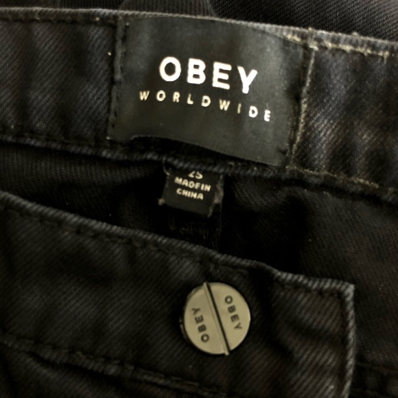 Obey The Nemesis Distressed Black Jeans size 25 - Picture 12 of 15